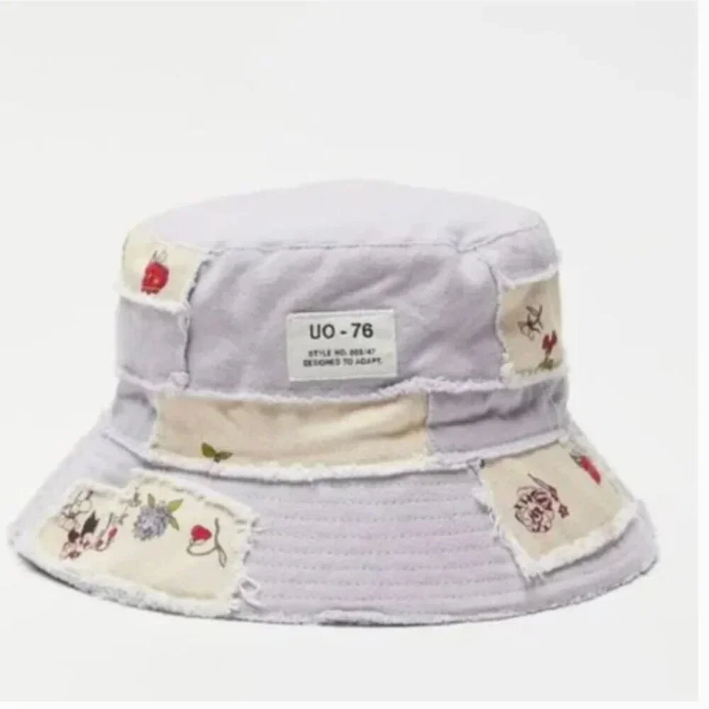 ⭐️🌻 Frayed Patchwork Boho Street Peasant Hipster Hippie Cottage Farm Bucket Hat